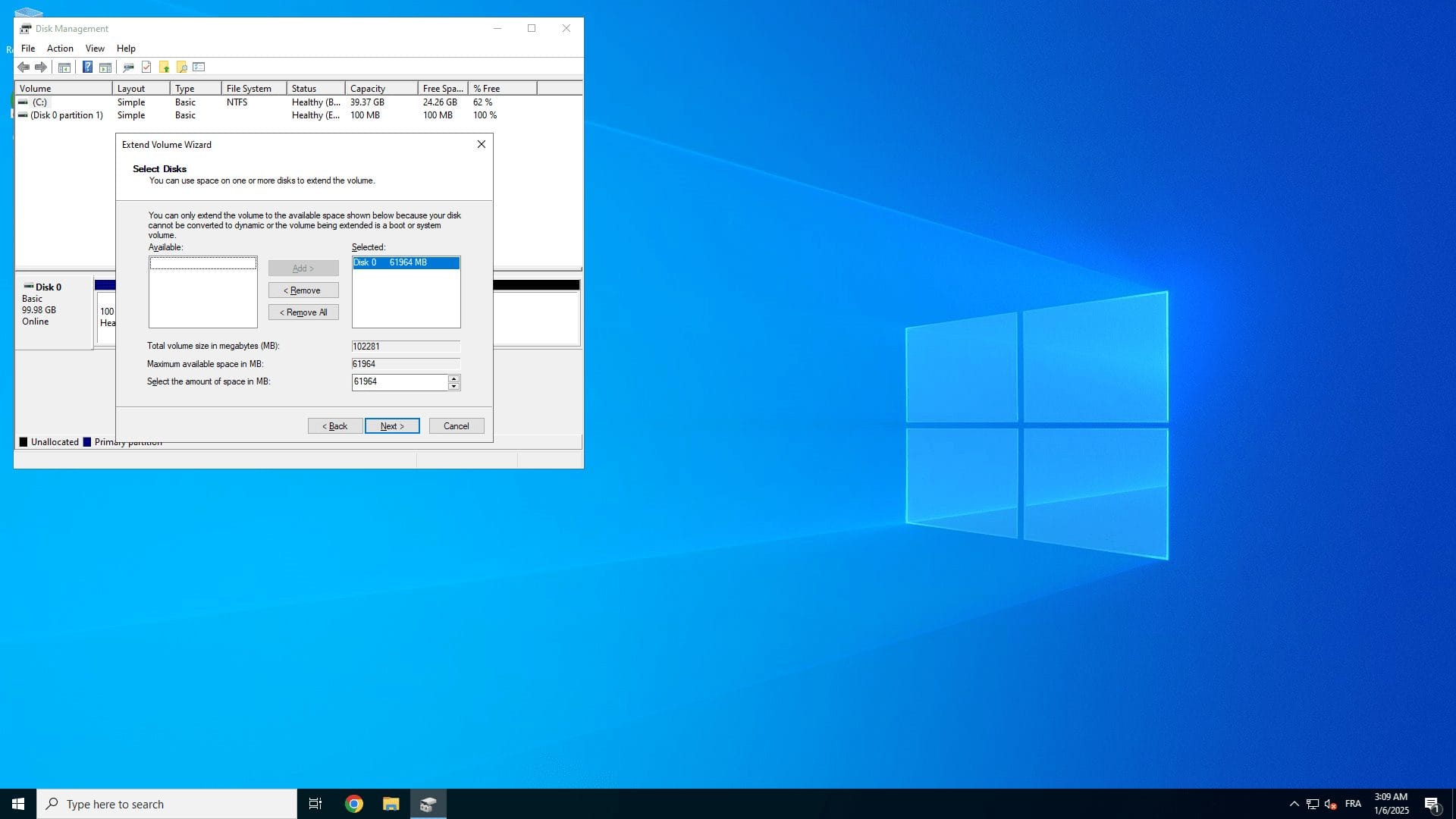 Add Unallocated Space